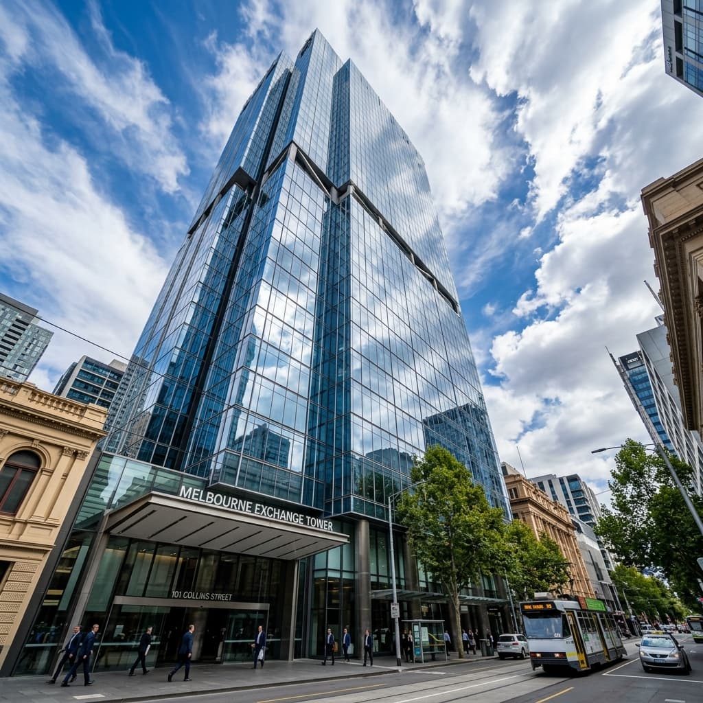 Melbourne CBD office at night